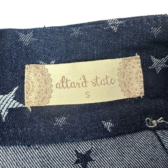 Altard State Womens Star-Patterned Denim Skort Size Small - Blue - Picture 2 of 7